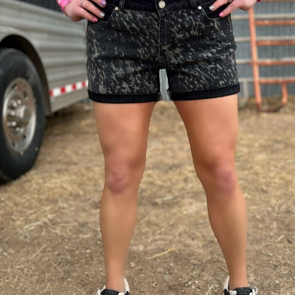 Women's Black Denim Shorts